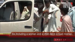 Six, including a woman and a child die in a road mishap.