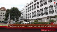 Pakistan expresses concern over situation in Syria.