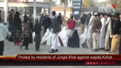 Protest by residents of Jungle Khel against wapda,Kohat.