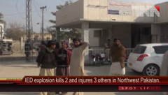 IED explosion kills 2 and injures 3 others in Northwest Pakistan.